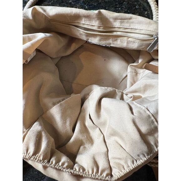 The Sak Women's Green Tan Crochet Shoulder Bag Tote - Picture 11 of 11